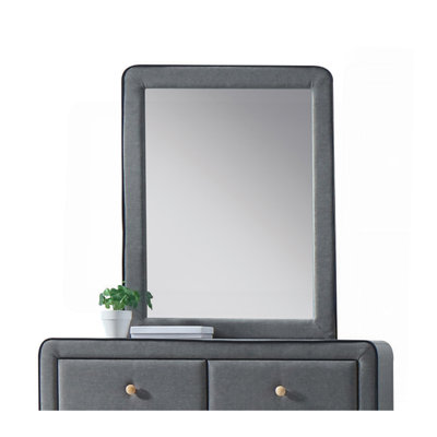 Miroir en tissu gris clair
