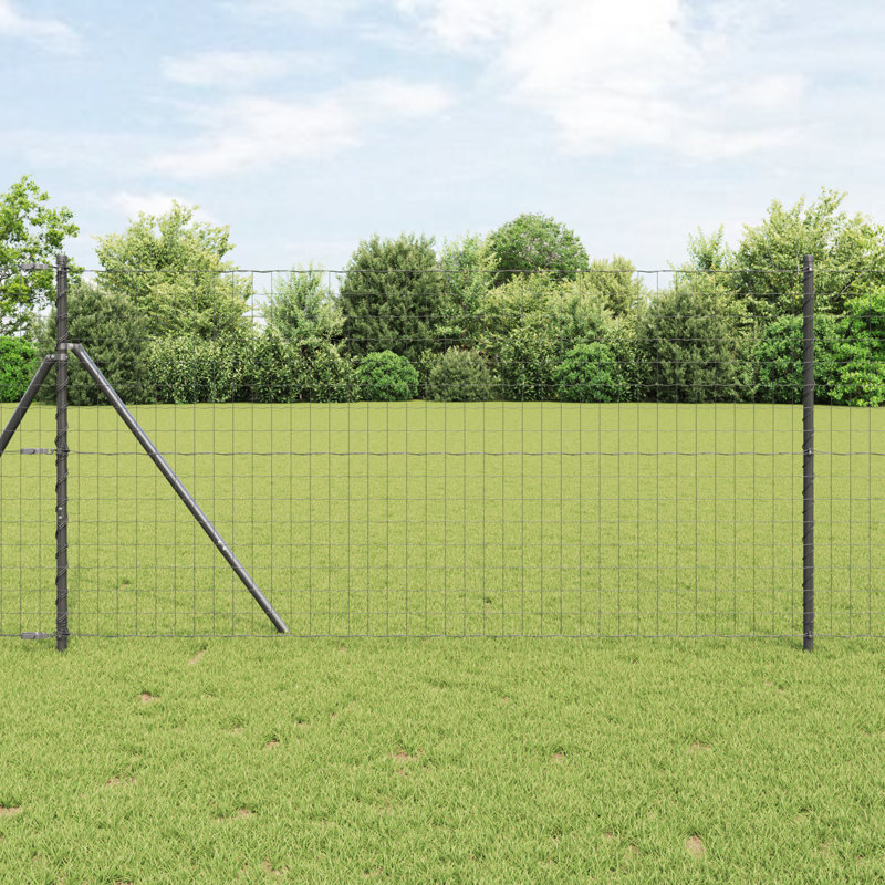 Galvanised Steel Border Fencing, Grey, 120 x 1000 x 0.2 cm
