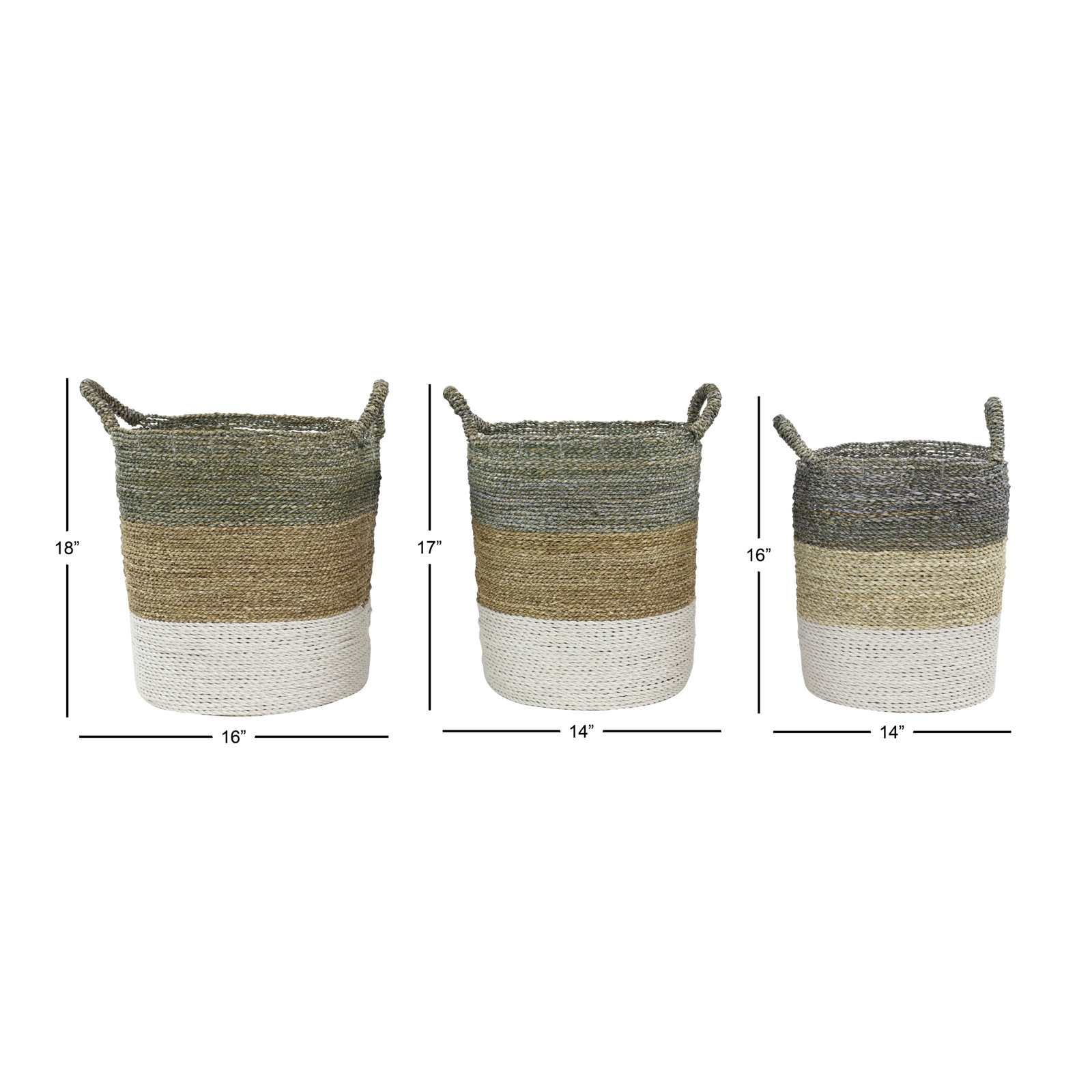 Handmade Seagrass Decorative Basket - Set of 3