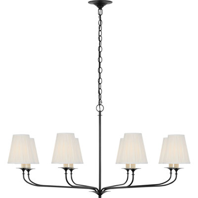 Knox Chandelier with Silk Pleated Shades