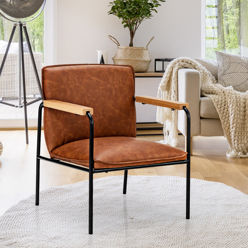 Marsworth Faux Leather Armchair, Brown