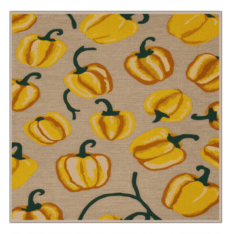 Tapis lavable poivrons et légumes, Carré 8 pi