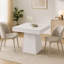 Table de salle à manger carrée de style campagnard pour 4 personnes, table de cuisine avec finition en bois gris, cuisines-199349768