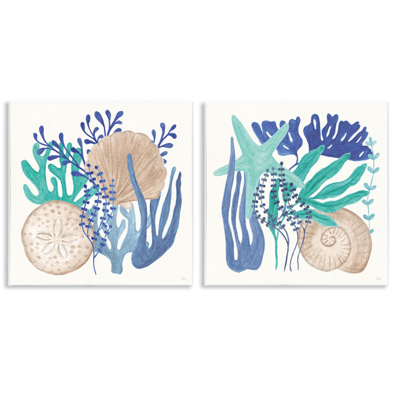  «Coastal Coral & Seashells», ensemble de plaques murales par Véronique Charron