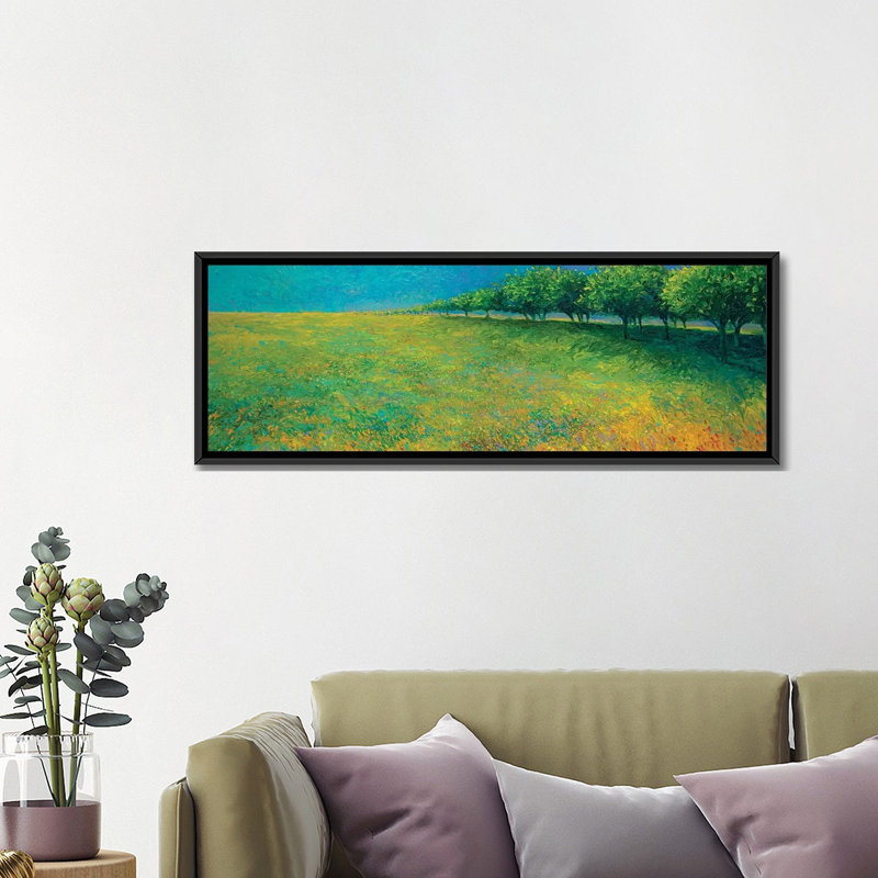 Reproduction d’art sur toile tendue, "iris scott-verge bord", H 16 po x l 48 po x P 1,5 po, Toile avec cadre noir