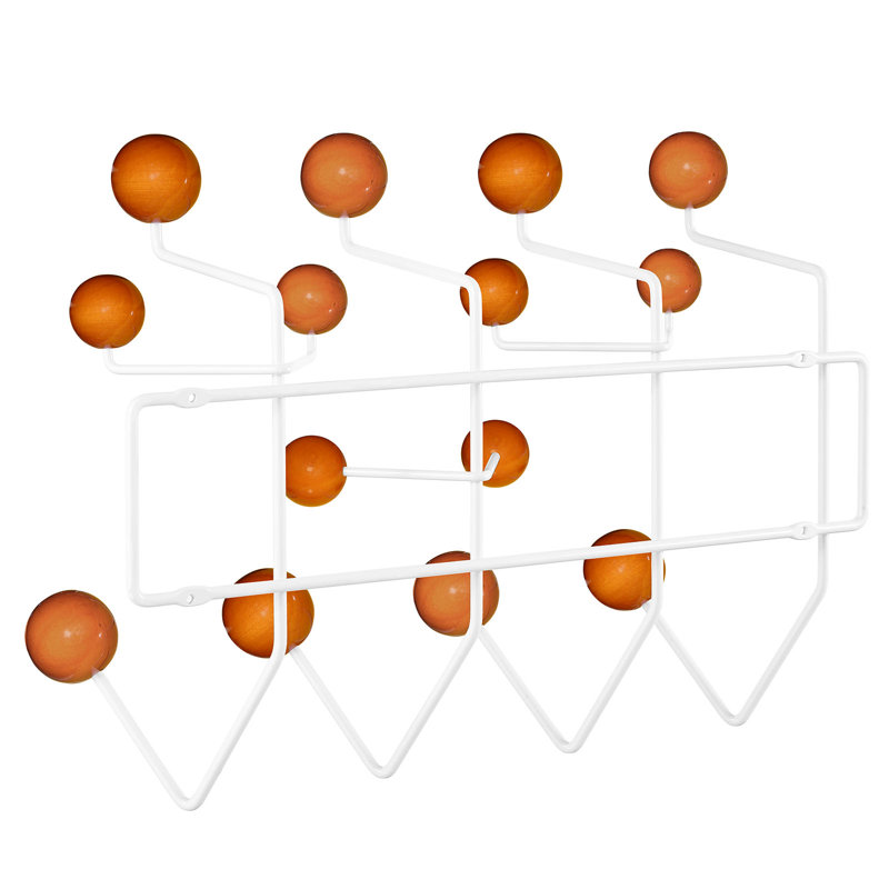 Modway Gumball Caramel Wood and Iron Wall-Mounted Coat Rack