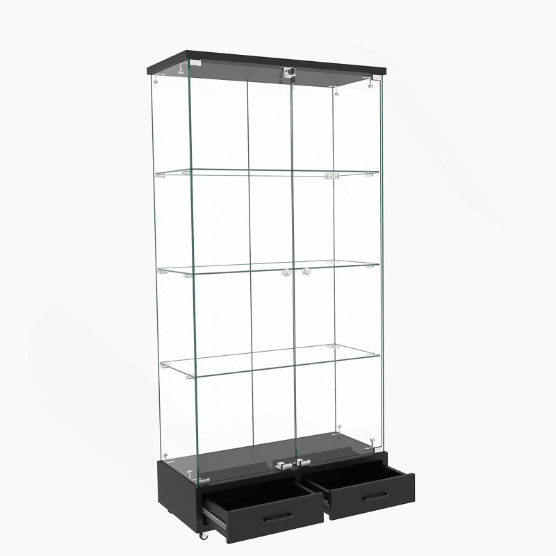 Vitrine à assemblage rapide avec tiroirs, idéale pour mettre en valeur des objets de collection et organiser des objets de valeur dans n'importe quel espace de vie