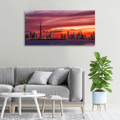 Sunset Dubai - No Frame Print on Canvas