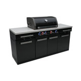 Mont Alpi 5-Burner 63000 BTU Black Stainless Steel Outdoor Kitchen Island Barbecue Gas Grill