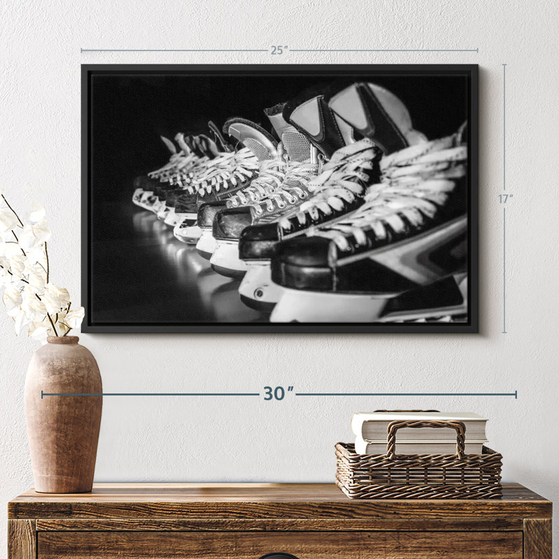 Ice Hockey Skates Canvas Print, 17" H x 25" W