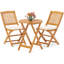 Ensemble bistro 3 pièces pliant en bois d'acacia avec coussins-289927915