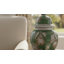 Pot décoratif poire et brindilles Temple avec couvercle - grand pot de table moderne en céramique avec un design chinois - vase élégant pour la décoration intérieure - 10 po, vert et brun-1312626753