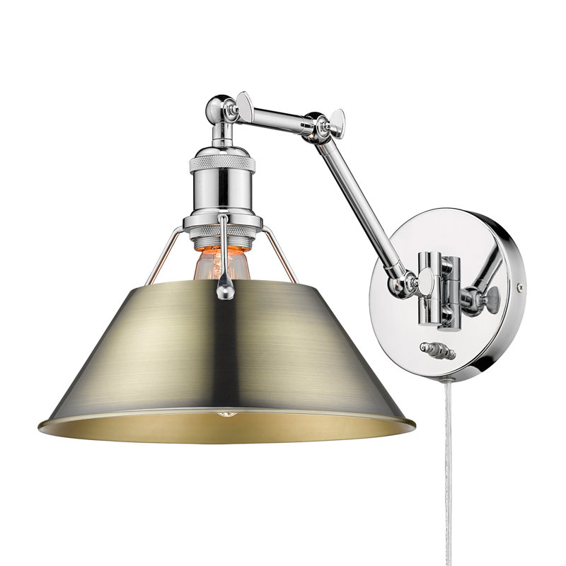 Lampe murale avec bras pivotant à 1 lumière Weatherford, Chrome, Laiton vieilli