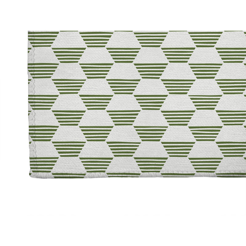 Tapis de cuisine Hexaline, Vert olive, Rectangle 5 pi x 7 pi