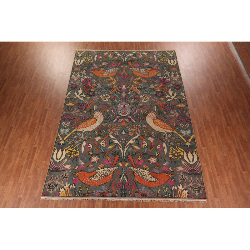 Tapis bleu acier à motif animaux