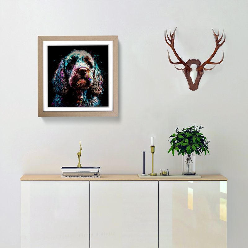 Cockapoo Expressionism - Framed Print, Oak