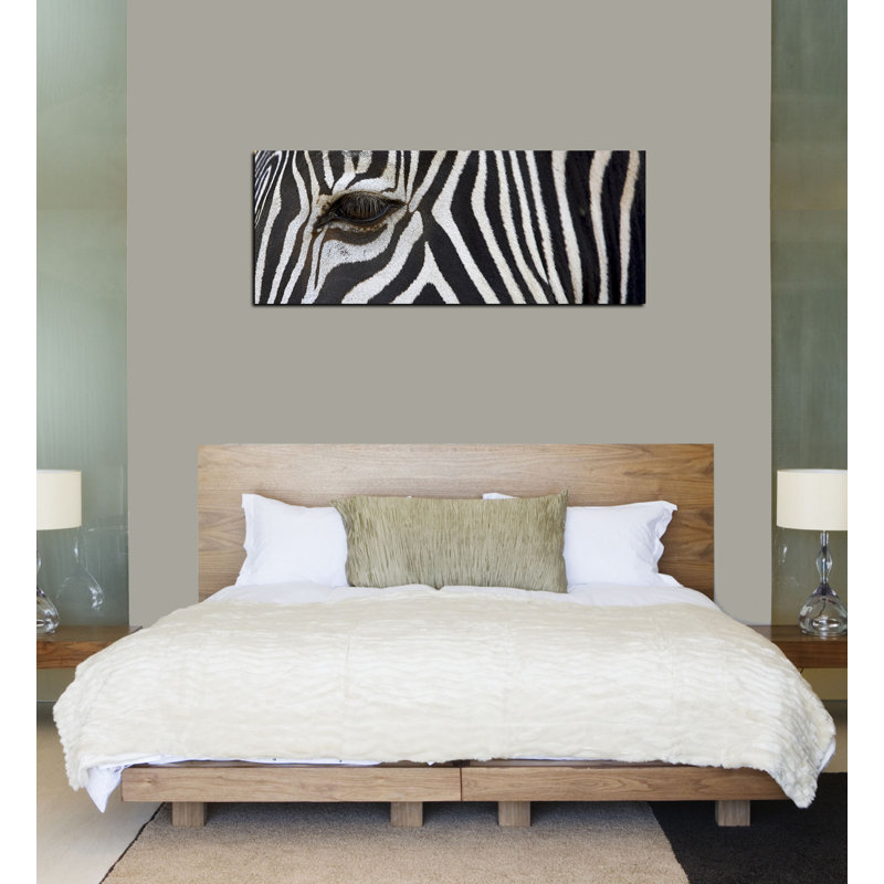 Oversized Black and White Zebra Glass Wall Art
