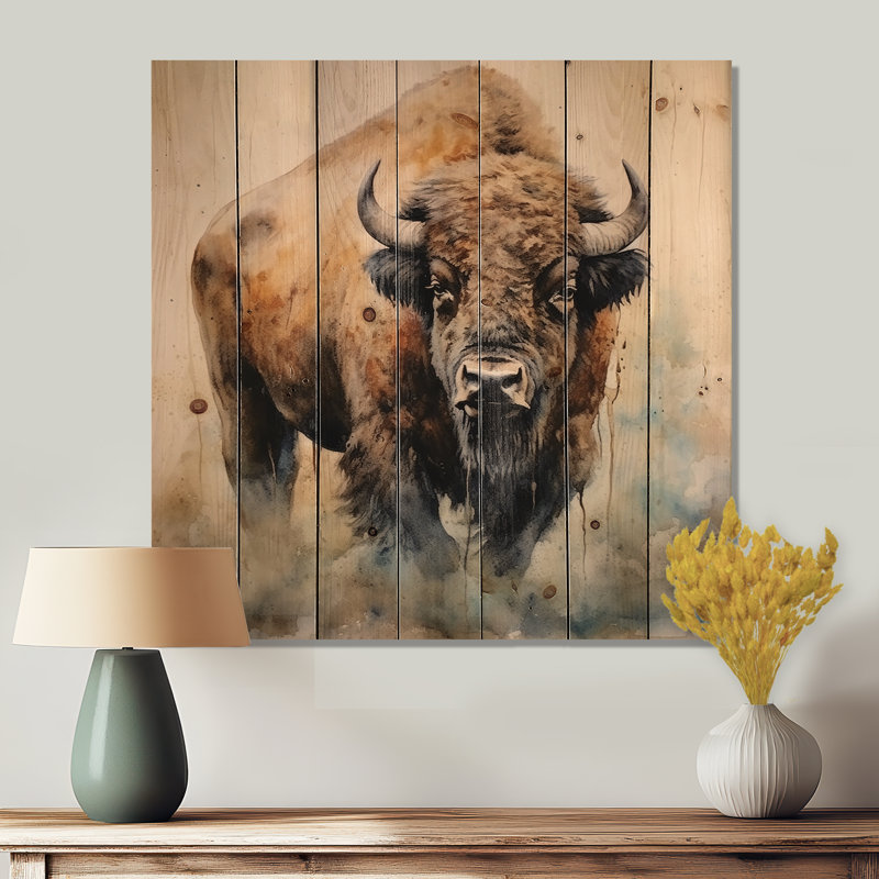 Henil - Décoration murale animaux sur bois de pin naturel, H 15 po x l 15 po