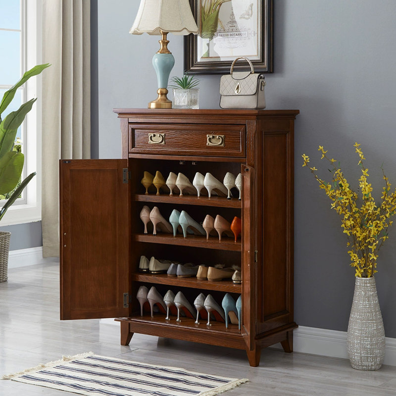 Walnut Solid Wood Shoe Storage Bench