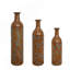 Ensemble de 3 vases, vases de sol en métal à motif de feuilles, grands vases pour la décoration intérieure, décoration de salon et d'entrée