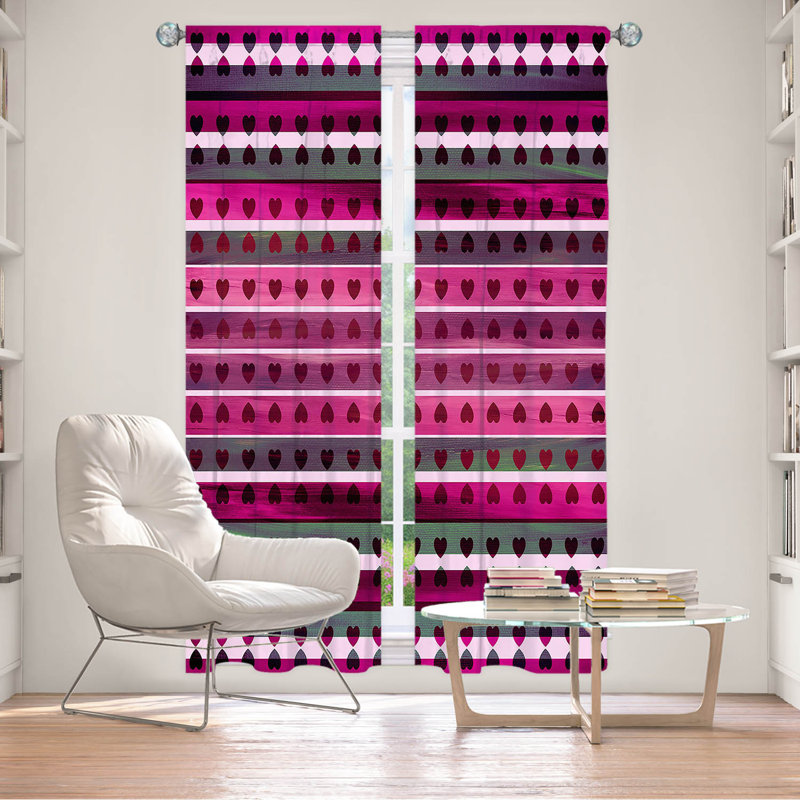 Rideau en polyester, L 20 po x L 52 po, Fuchsia