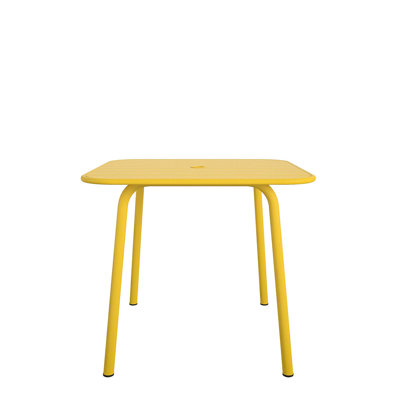 Square Outdoor with Umbrella Hole Dining Table - 89.9 cm W 91.44 cm D
