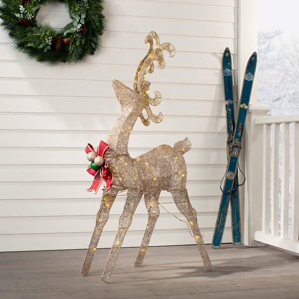 The Holiday Aisle® Reindeer Decoration Lighted Display & Reviews ...
