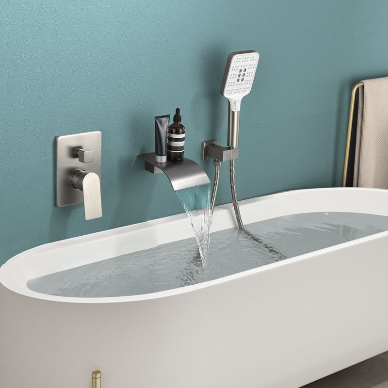 Wall Tub Spout with Diverter, Brushed Nickel