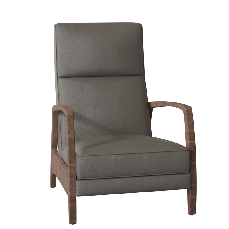 Ansleigh 28.25" Wide Genuine Leather Manual Standard Recliner, Tobacco, 1181 Pearl