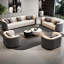 Ensemble de tables basses pour salon moderne en similicuir gris