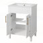 Meuble-lavabo élégant avec lavabo en céramique intégré et grand espace de rangement-816277352