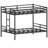 Black Queen-Size Bunk Bed With Metal Frame, Full Guardrail And - Build Supporting 110 Lbs Per Bunk, High For Protection, Effortless Ascent, Elegant Design Bedroom Decor, Underbed Storage Space, Space