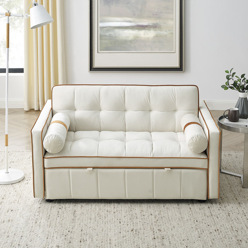 Canapé-lit 2 places 55,5 po Modern, Beige