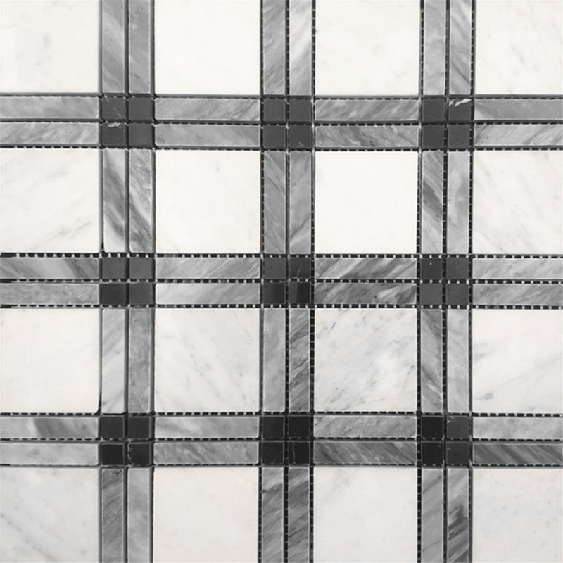12" x 12" Marble Grid Mosaic Wall & Floor Tile