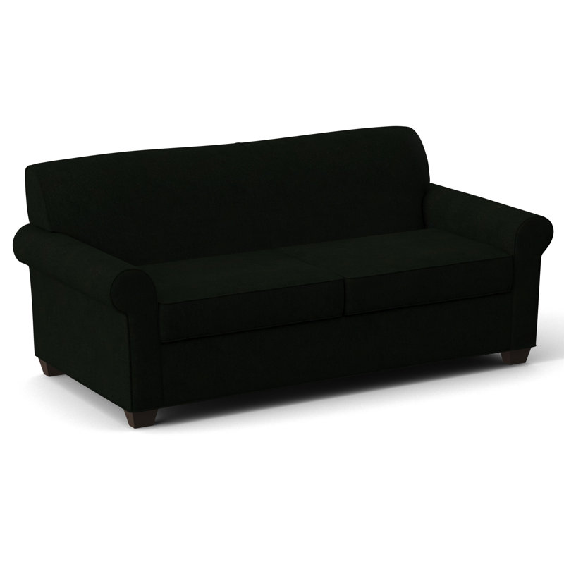 Finn 75" Rolled Arm Sofa Bed, Cafelle, Dorset Black, Hybrid