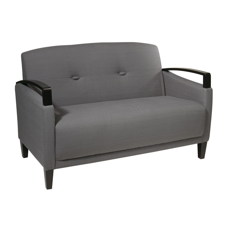 Fabric 49.25'' Reception Loveseat, Woven Charcoal