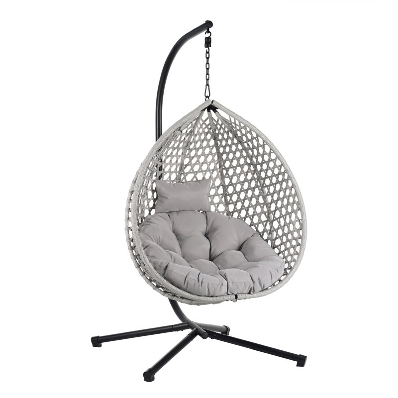 U_STYLE Fauteuil à œufs suspendu polyvalent pour l'intérieur et l'extérieur, Gris