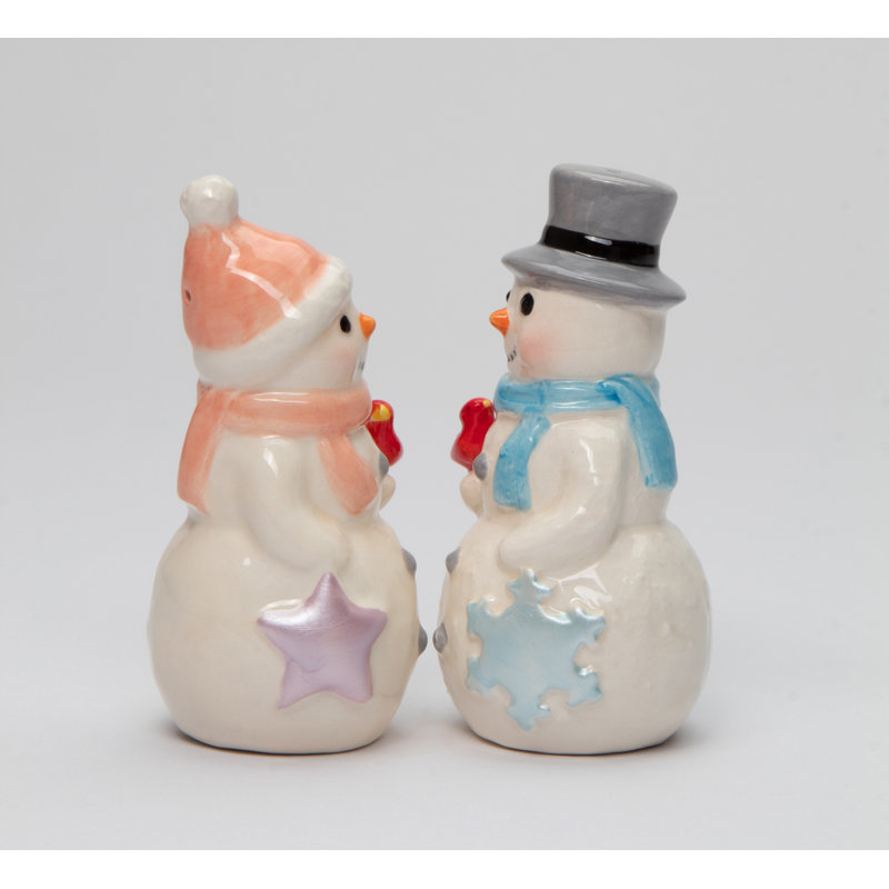 Ensemble de bonhomme de neige avec poivre et sel cardinal
