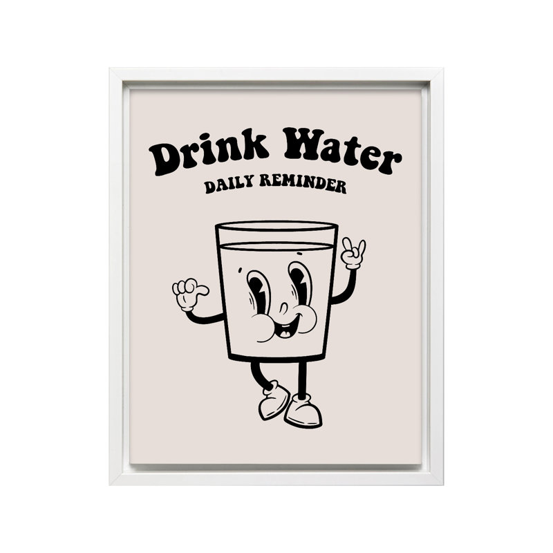 Drink Water No1, Canevas, H 18 po x l 24 po, Encadrement blanc