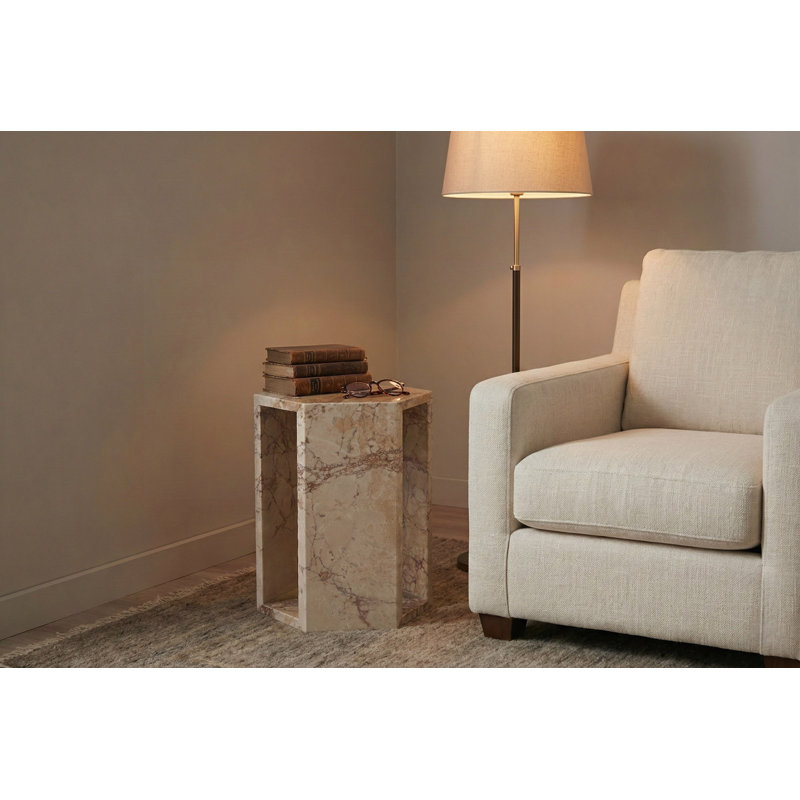 Table d'appoint en marbre Luxury, Rose