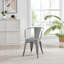 Honora Classic Industrial Metal Dining Chair with Arms - Style Bold Colour Stackable Side Chair-1565309385