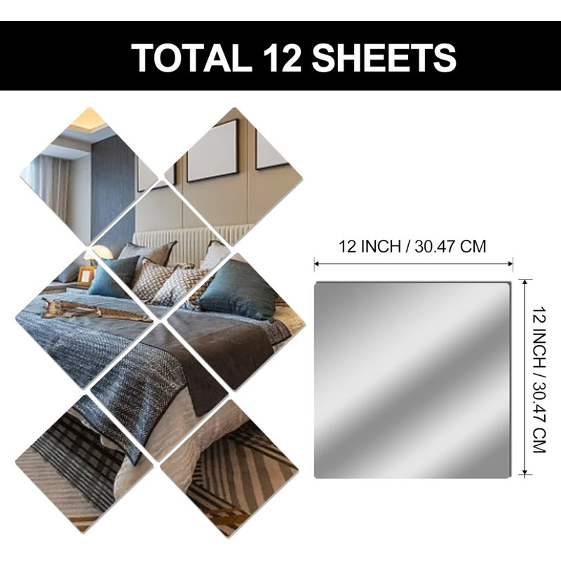 12-pack 12"x12" Flexible Acrylic Mirror Sheets