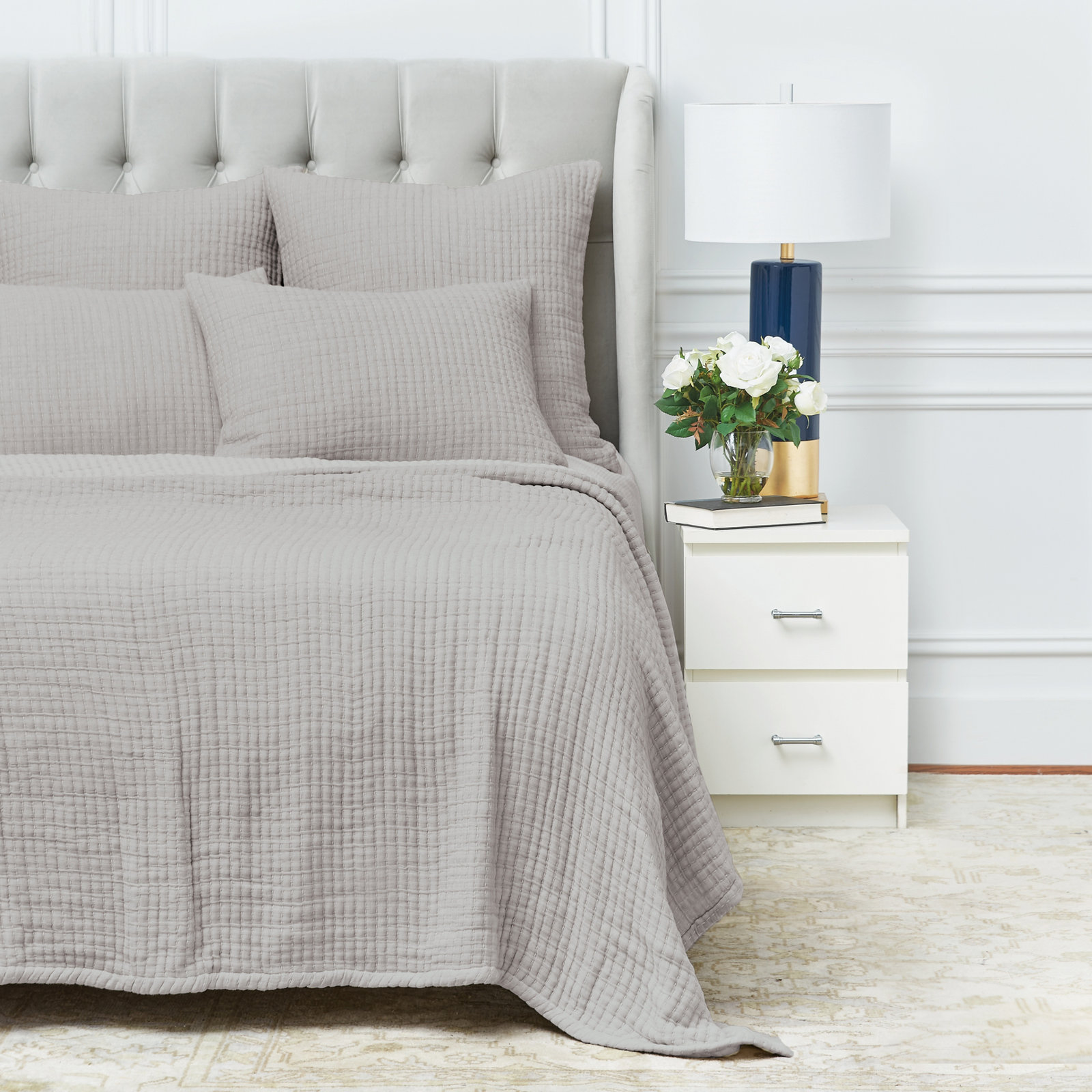 Maybell 100% Cotton Envelope Sham, King, Ash