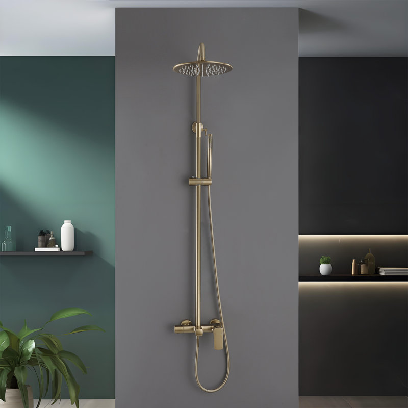 Ensemble de pomme de douche murale à trois fonctions pour salle de bain