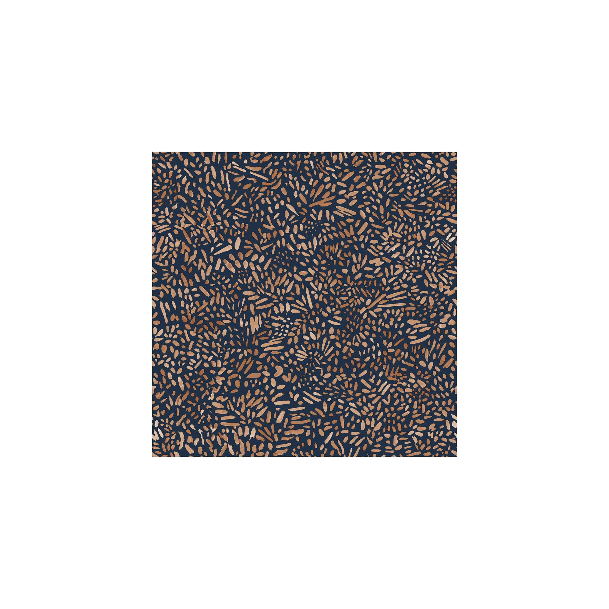 Brushstroke Garden Peel and Stick Wallpaper, Toasted Almond and Navy