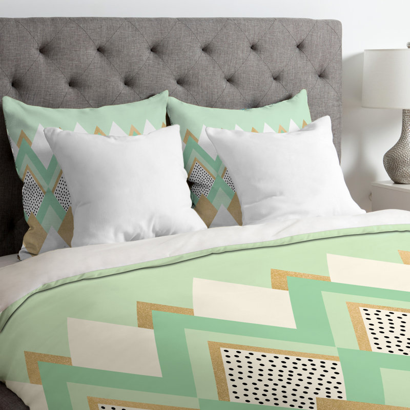Elisabeth Fredriksson Glam Geometric Shapes Duvet Cover, Queen Duvet Cover