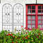 86 treillis de jardin en métal 86,7 po x 19,7 po, base de plante d'extérieur antirouille, noir, assemblage sans effort et support résilient, méthode, solide