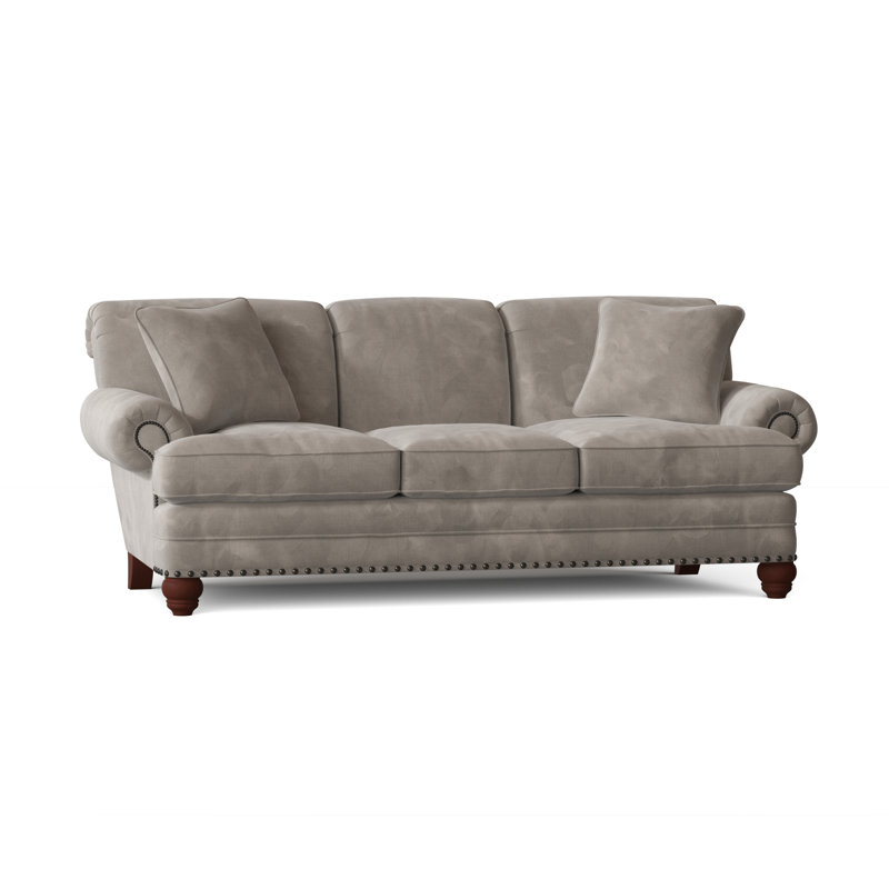 Spratt Sofa, Dark Brass, Manhattan, Craftwood 16 Gray Performance Chenille