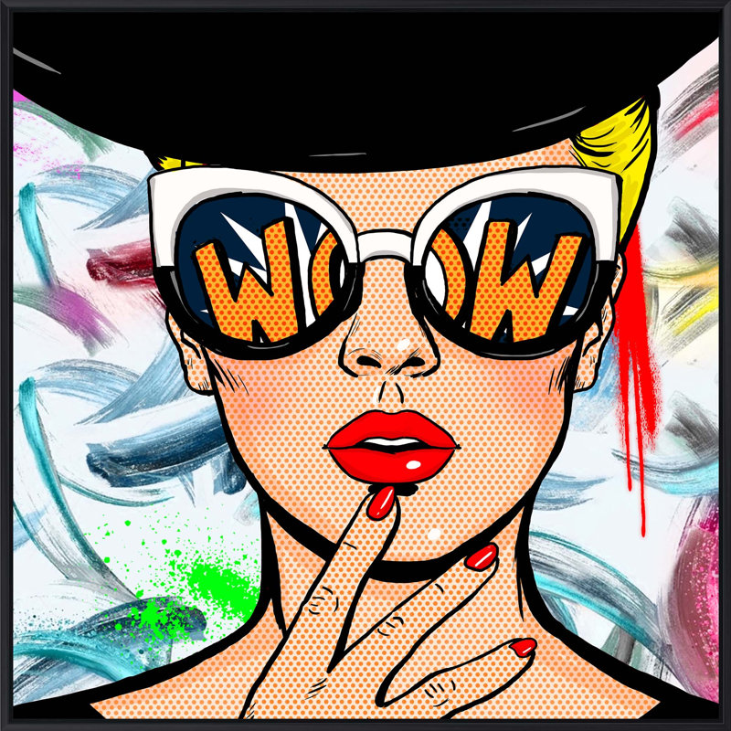 Yaffa G " Wow ", Black Framed, 41" H x 41" W