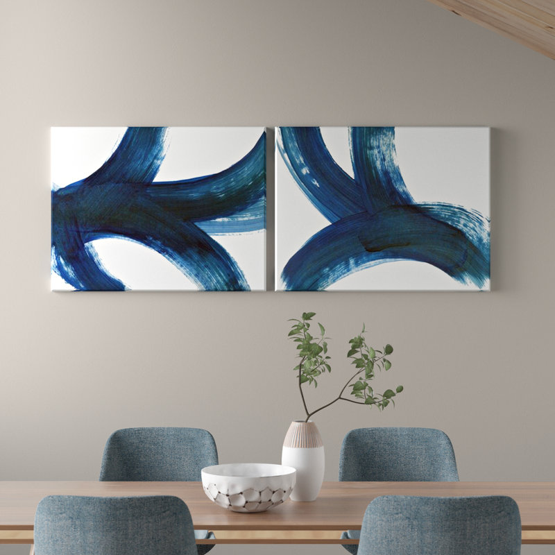 " On The Move I/II " by Karen Moehr 2 - Pieces, 16" H x 40" W x 1.5" D